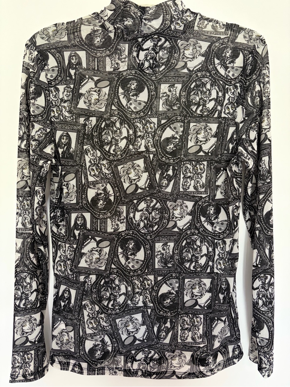 Disney The Haunted Mansion Sheer Mesh Black & White Top. Whimsigoth, Grunge 🖤👻 - Picture 2 of 10